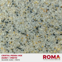 Imagem de REVESTIMENTO CRISTAL PEDRA NATURAL MIX OURO+PRETO 23 KG - ROMA